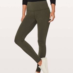 Lululemon 7/8 right luon dark olive size 6